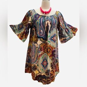 Umgee Multicolor Paisley Mini 👗 Dress